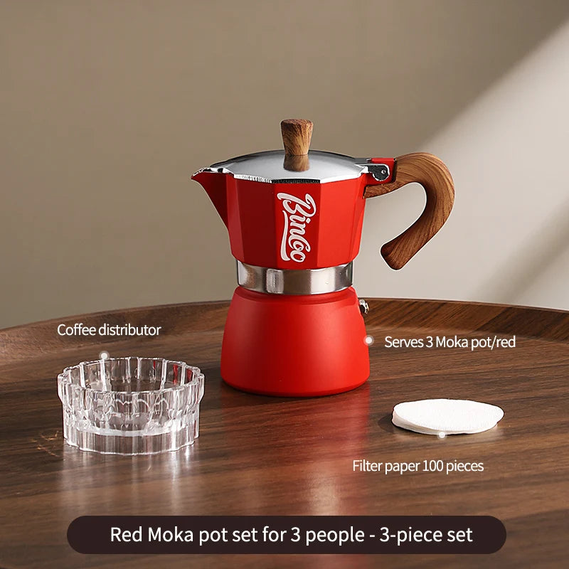Bincoo Mocha Moka Coffee Pot Aluminum Espresso Maker Italian Coffee Professional Home Barista Accessories Coffee Tools 300ml