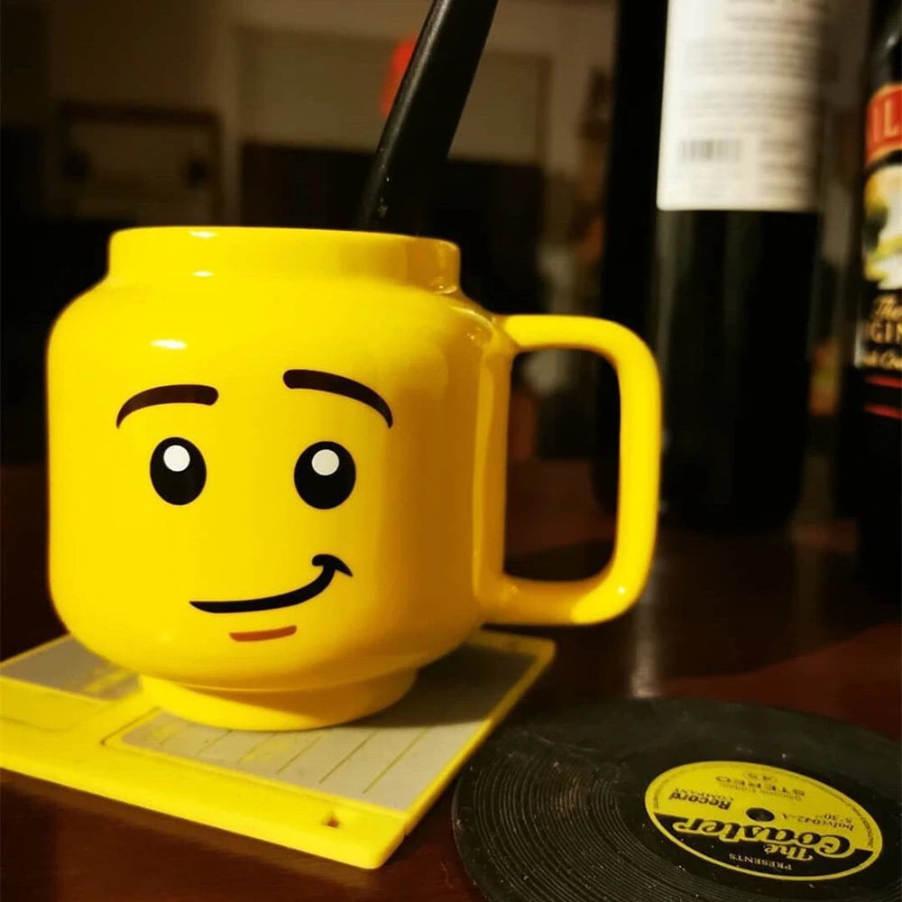 Expression Ceramic Mug 250ML Cute Coffee Cups Drinkware Figurine Head Smiling Face Tea Drinking Cup Children Christmas Gift 머그컵
