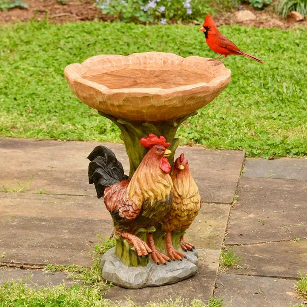 Garden animal resin bird feeder hummingbird bathtub outdoor decorative ornaments sculpture resin crafts.Outdoor decoration