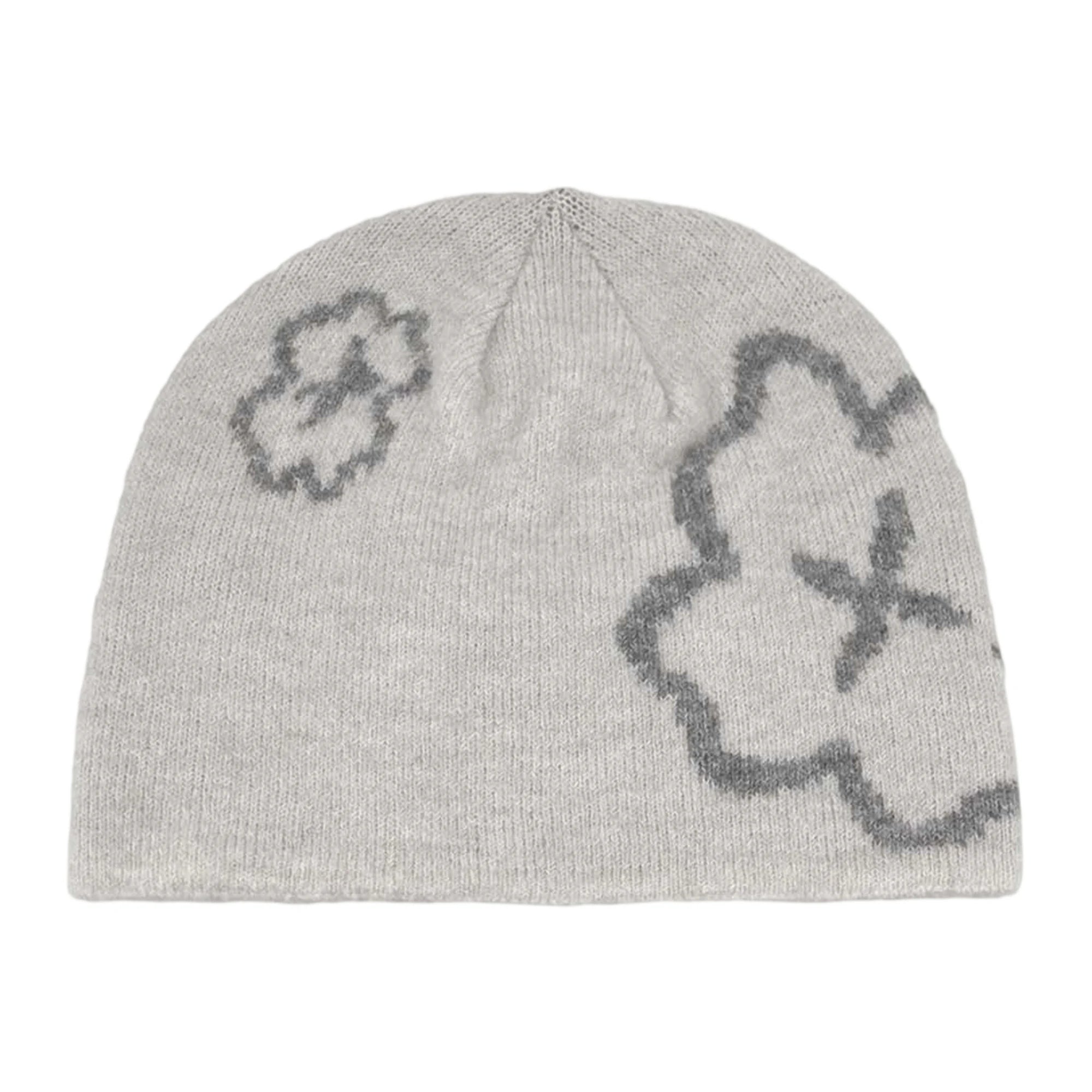 Women s Winter Knit Beanie Hat with Floral Design Soft and Stretchy Skull Cap for Outdoor Activities Warm and Cozy