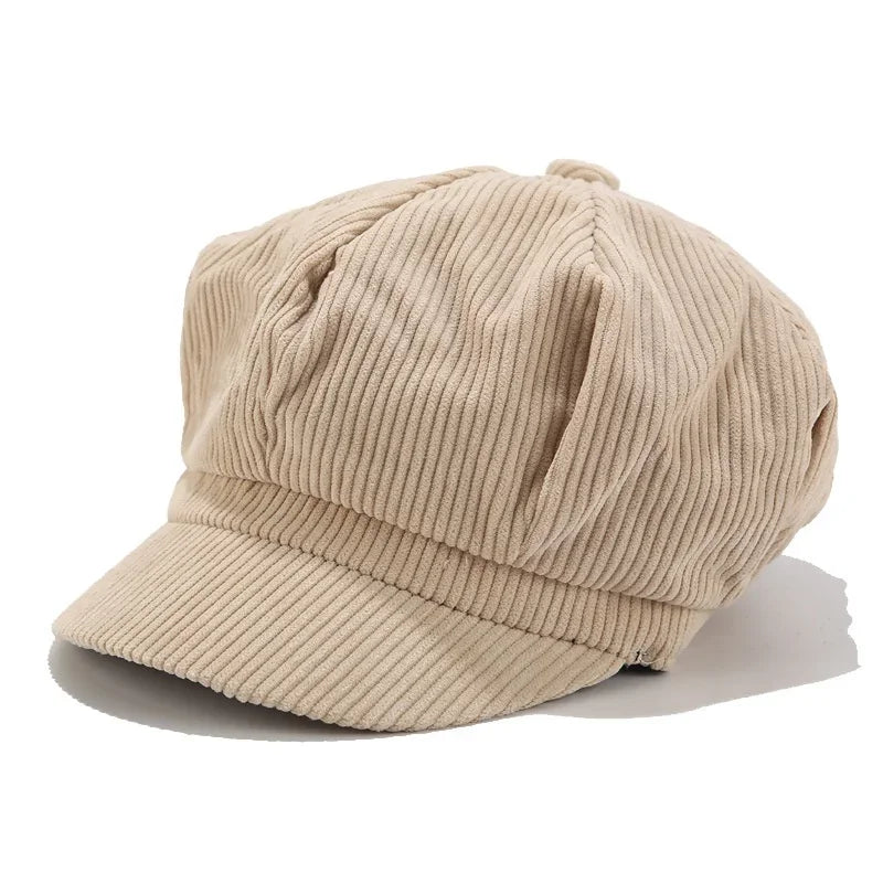 1 Pcs Adjustable Hat Female Leather  Beret for Women Solid Plain Octagonal Newsboy Cap Ladies Casual Wool Girl Painter Autumn