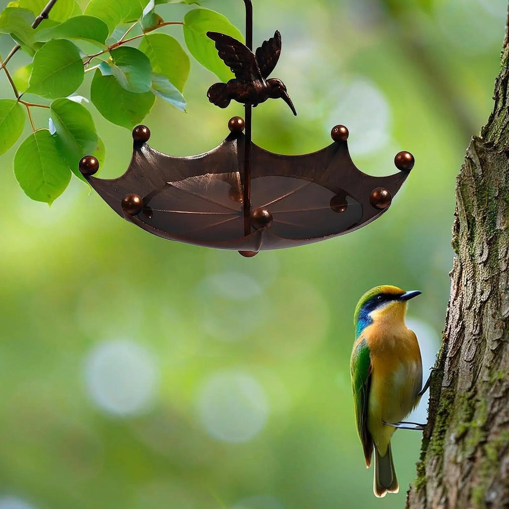 Hanging Bird Bath with Hook Bird Feeder Tray Water Bowl for Park Courtyard Deck Backyard Hummingbird Wildbird Feeding Supplies
