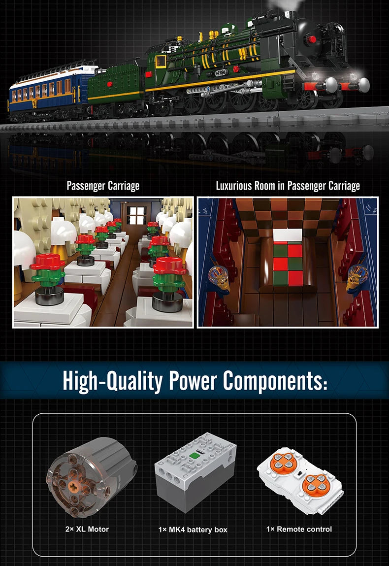 Mould King 12025 Technical Train Toys The Motorized French Railways SNCF 231 Steam Locomotive Building Block Kids Christmas Gift