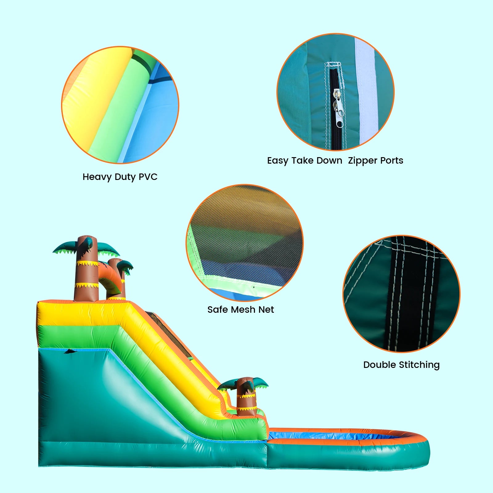 Children's playground Inflatable water slide, Commercial Bounce House with Water Slide PVC and a 1100W Air blower 21ft/6.4M