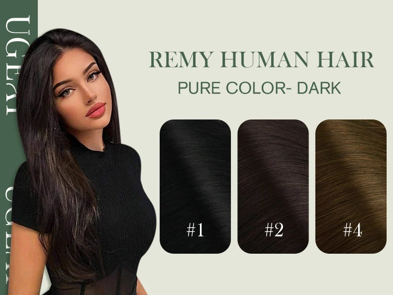 Ugeat Human Hair Tape in Extensions Brown Hair Extensions Real Human Hair Dark Brown Remy Hair Invisible Double Sided