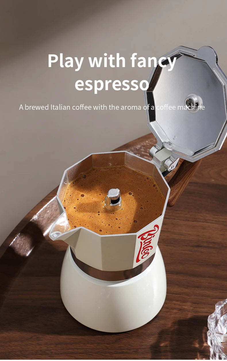 Bincoo Mocha Moka Coffee Pot Aluminum Espresso Maker Italian Coffee Professional Home Barista Accessories Coffee Tools 300ml