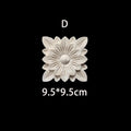 Unique Natural Floral Wood Carved Onlays and Appliques Wood Figurines for Decor Home Decoration Accessories wood furniture decal