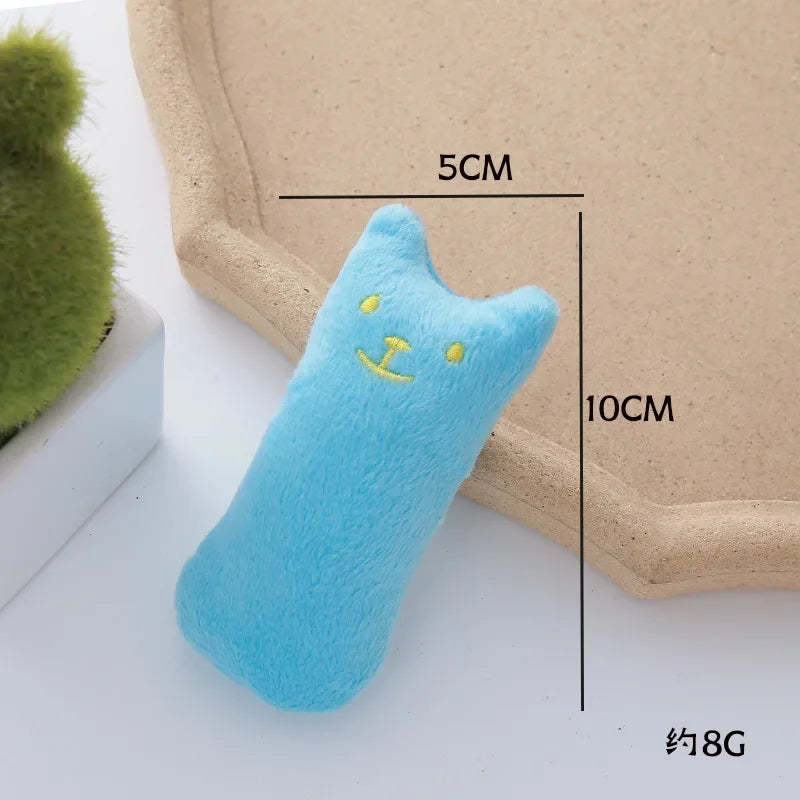 Pet Thumb Expressions Interactive Plush Cat Toy, Paper Chewing Teeth Grinding Anti Bite Toy, Contains Catgrass and Catnip