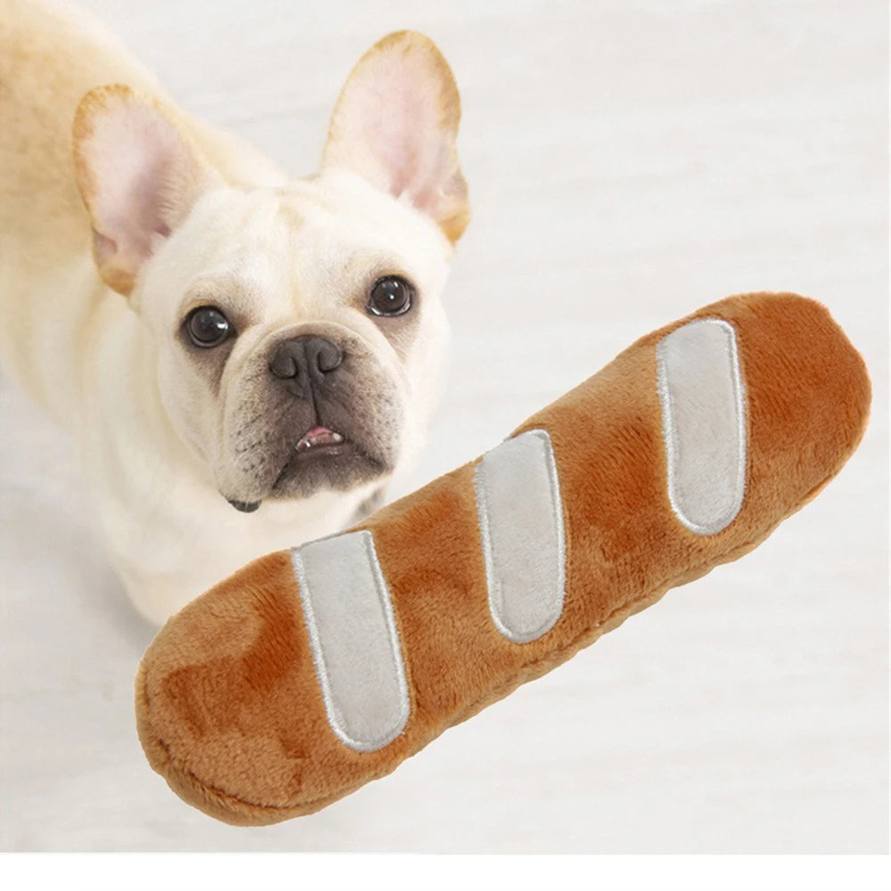 Pet Toys Plush Squeaky Toy Bite-Resistant Clean Dog Chew Puppy Training Toy Soft Banana Bone Vegetable Fruit Pet Supplies