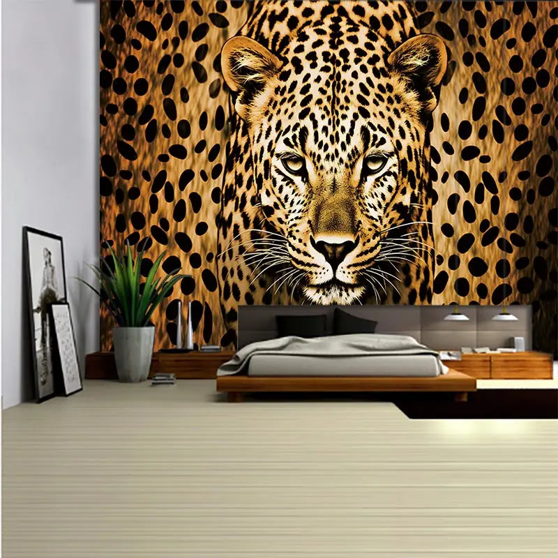 Animal Leopard Waterfall Tapestry Wall Art Floral  Wall Hanging Home House  Bedroom Decor For 2023 Tapiz Y2k Arazzi