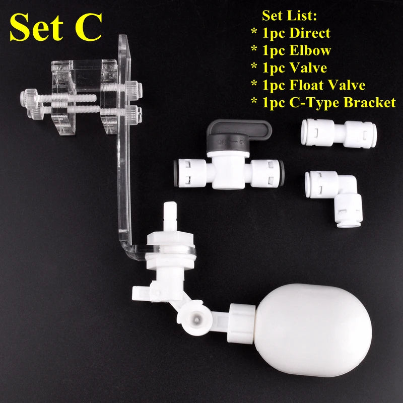 1/4" 6.35mm Water Dispenser Ball Float Valve Aquarium Tank Automatic Water Refill Ball Cock Adapter Adjustable Height Floatvalve