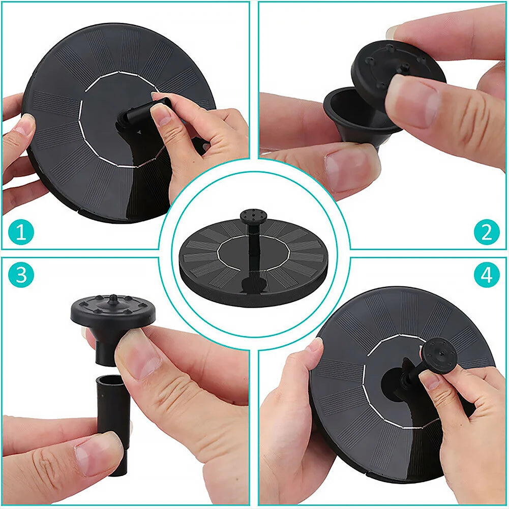 Solar Floating Fountain Bird Baths Water Fountain Outdoor Solar Panel Water Pump Pool Pond Floating Decoration Garden Waterfall