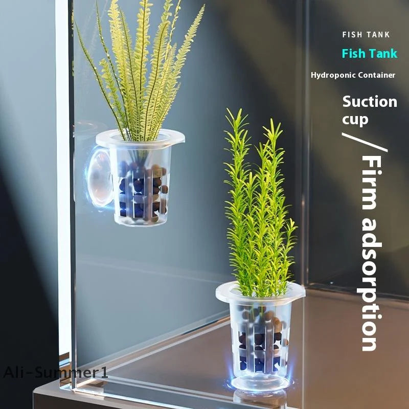 【E】50Pcs Hydroponic Planting Basket Plant Planting Container Floating Turtle Planting Pots Fish Tank Planting Water Plant Cup
