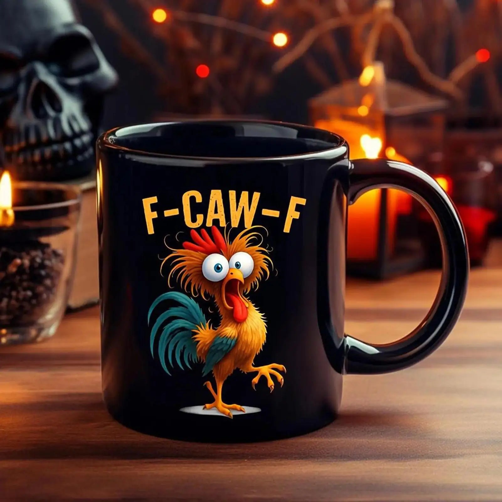 Coffee Mug Ceramic Funny F-Caw-F Chicken FCAWF Coffee Cup Mugs Farmhouse Themed Mug Animal Tea Cup Christmas Gift For Friends
