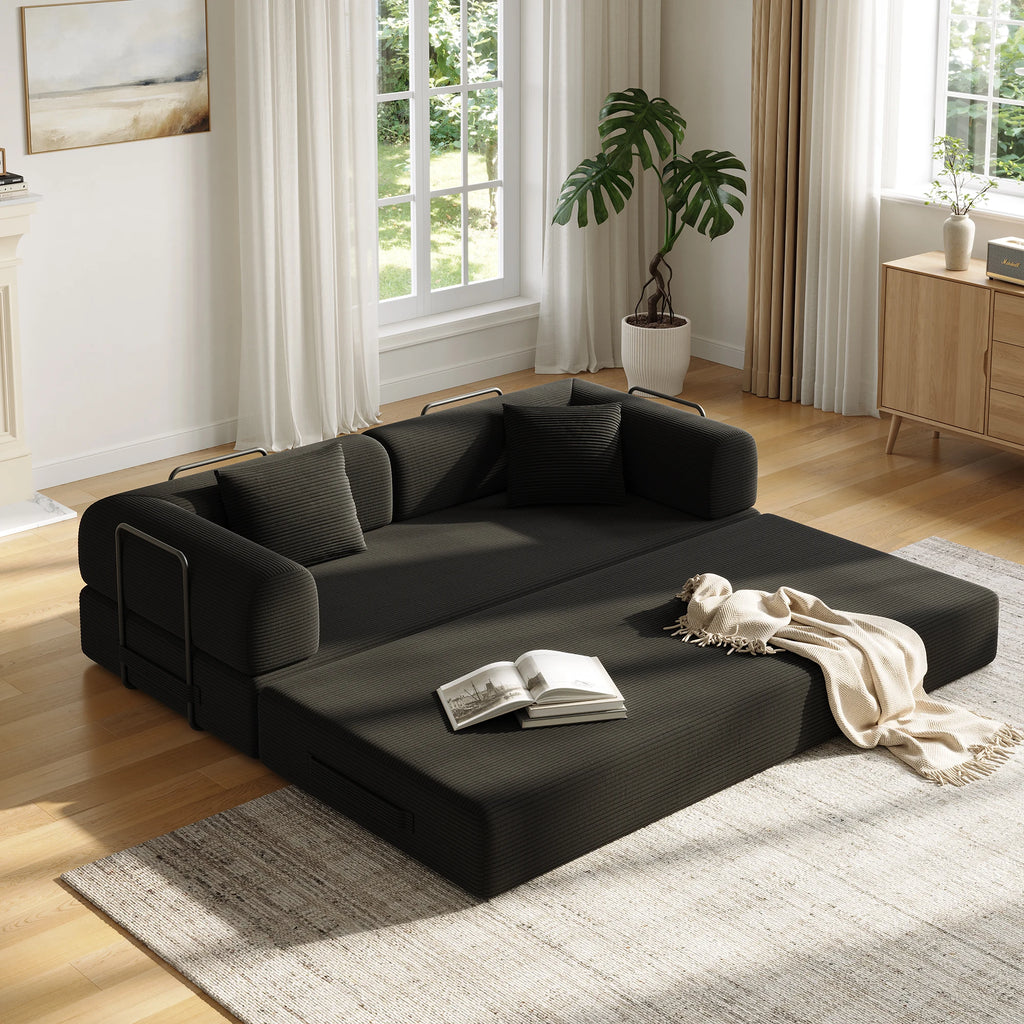 Convertible Floor Sofa Bed with Fixed-Shape Frame,  5-in-1 DIY Combination Modular Sofa,  for Living Room Bedroom Playroom