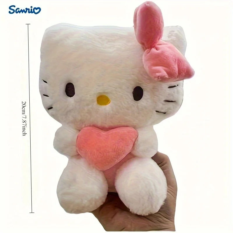 22cm Sanrio Hello Kitty Kuromi Pillow KT Plush Toy Girl Soft Fill Animal Toy Heart My Melody Cinnamoroll Christmas Halloween Dec