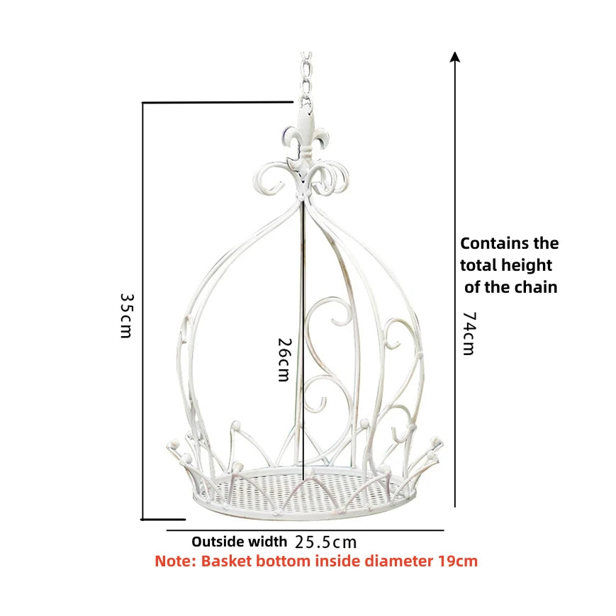 European style iron hanging basket indoor balcony hanging hanging basket outdoor garden courtyard succulent flower pot rack