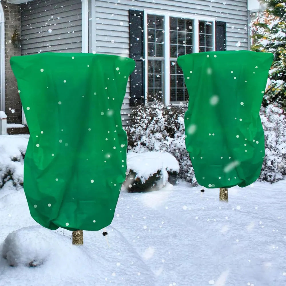 Plant Covers Freeze Protection Covers Frost Cloth Plant Anti-Freeze Shrub Protection Bag with Zipper Drawstring Frost Blankets