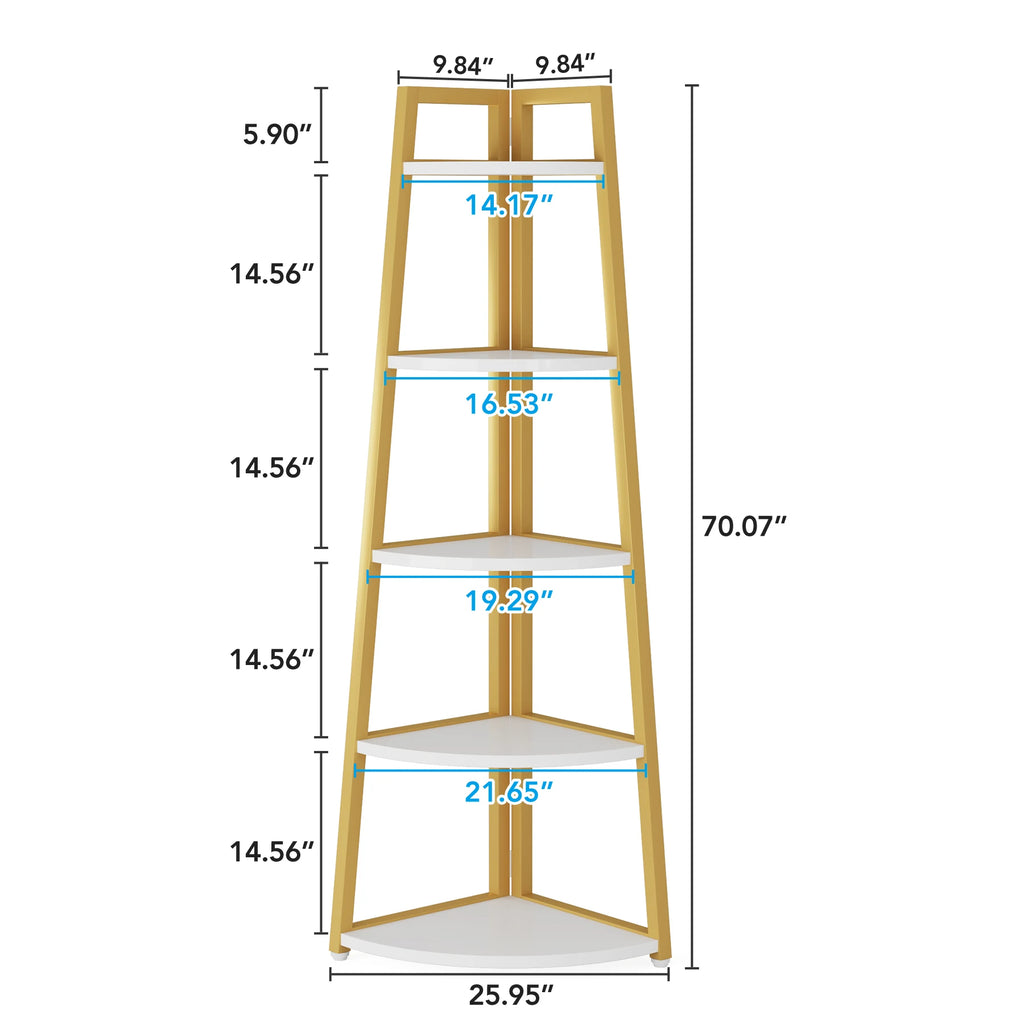 Tribesigns Bookcase Corner Book Shelf Rack Wood Bookshelf Storage Shelves
