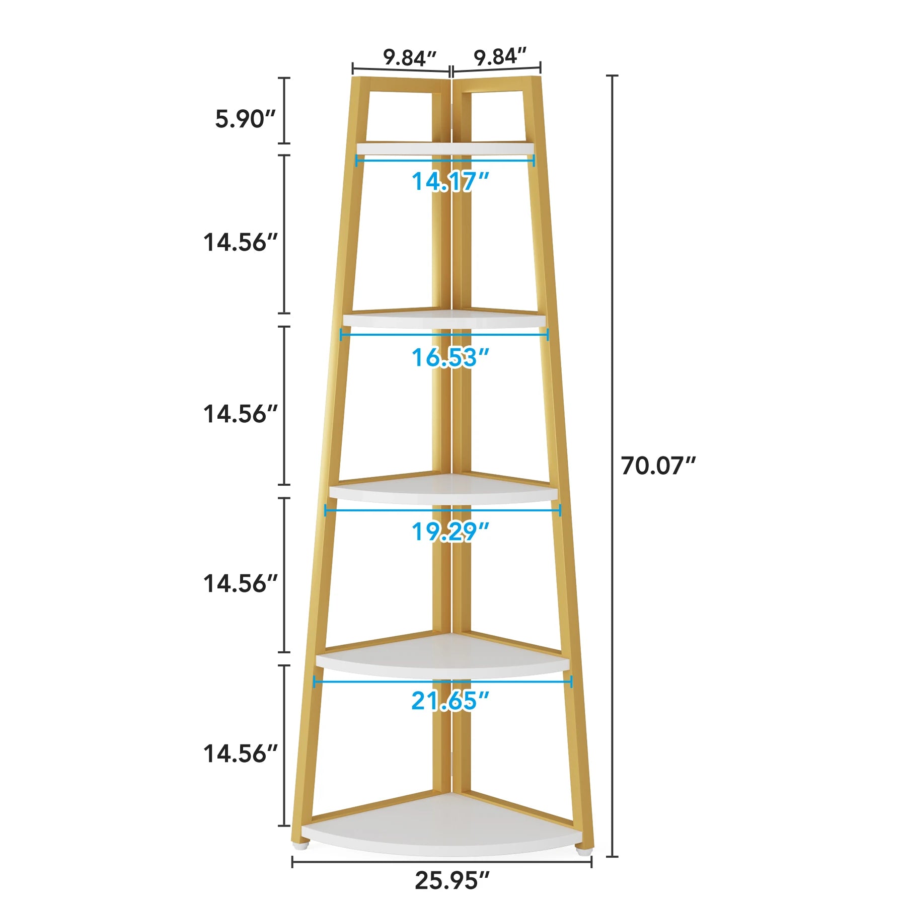 Tribesigns Bookcase Corner Book Shelf Rack Wood Bookshelf Storage Shelves