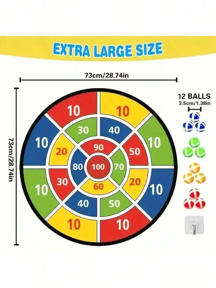 29" Large Dart Board For Kids, With Sticky Balls, Indoor/Sport Outdoor Fun Party Play Game Toys, Birthday Gifts