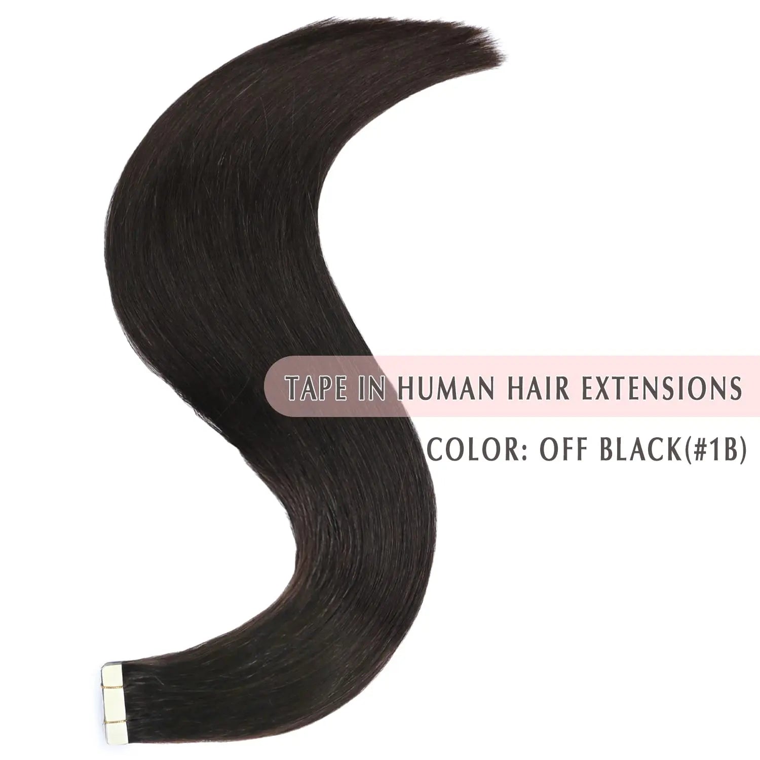Tape in Hair Extensions Human Hair Straight #1B 100% Brazilian Human Hair 18 inch 20pcs Seamless Skin Weft Tape in Extensions