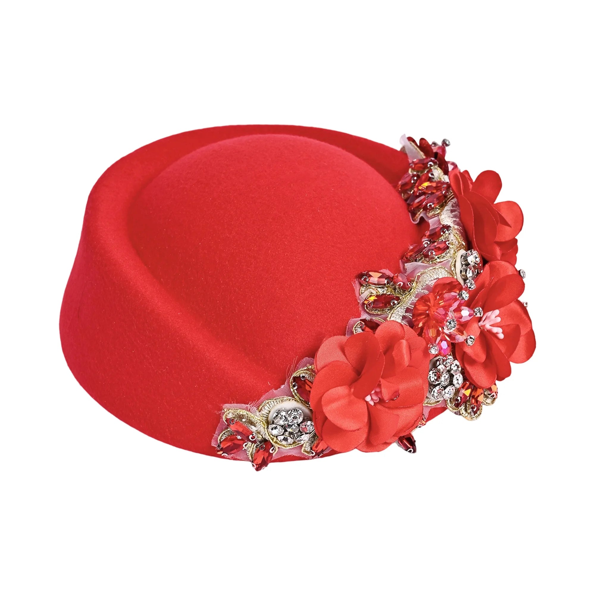 Vintage Style Wool Beret Hat with Pearl Embellishments Classic French Artist Hat for Women Elegant Tea Party Accessory