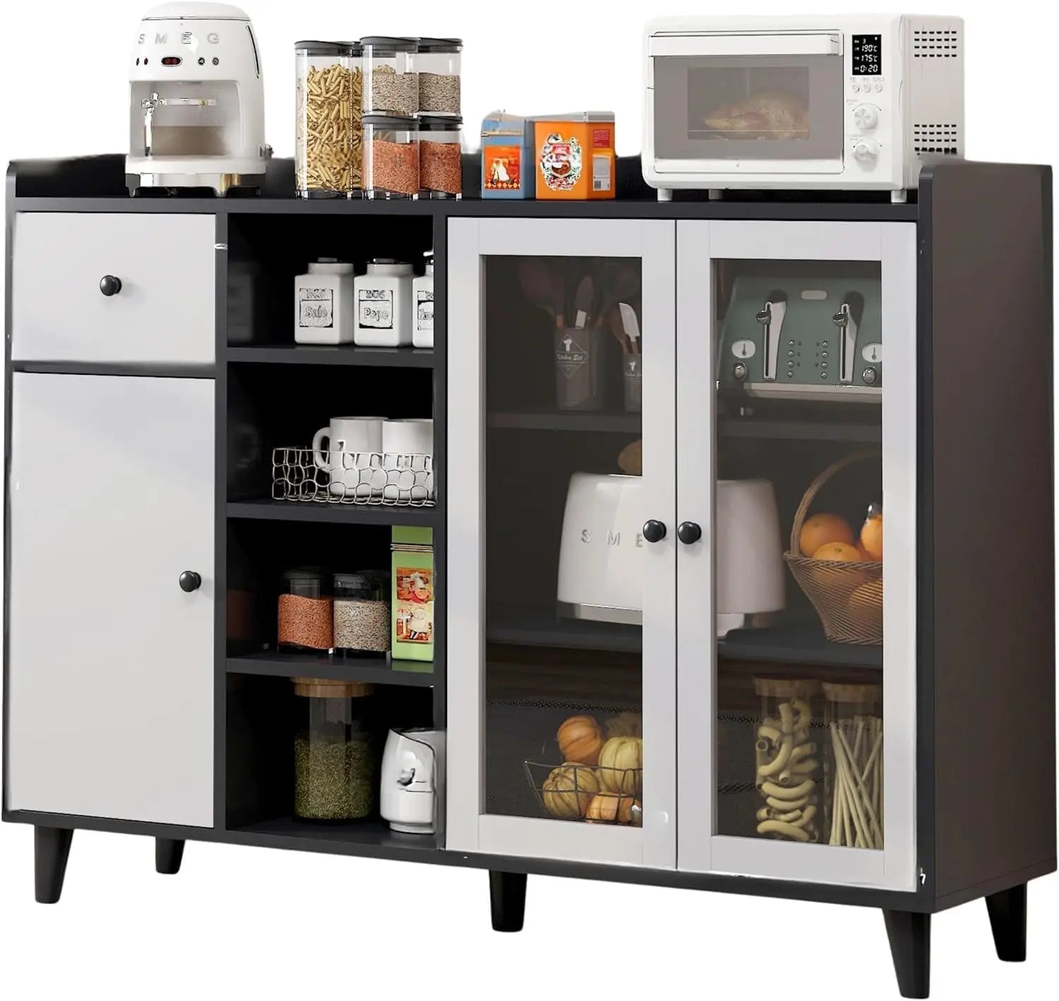 Kitchen Storage Cabinet Buffet Cabinet Coffee Corner Bar Cabinet with Door Functional Cabinet for Kitchen, Dining, Living Room(Z