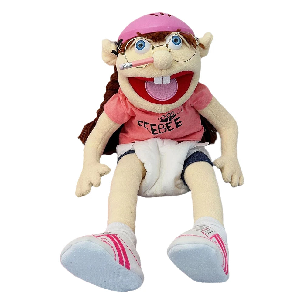 Jeffy Hand Puppet Full Body 19.69IN Stuffed Figurine Toy Soft Puppet Plush Muppet Toy Birthday Kids Gift Suitable for Role Play