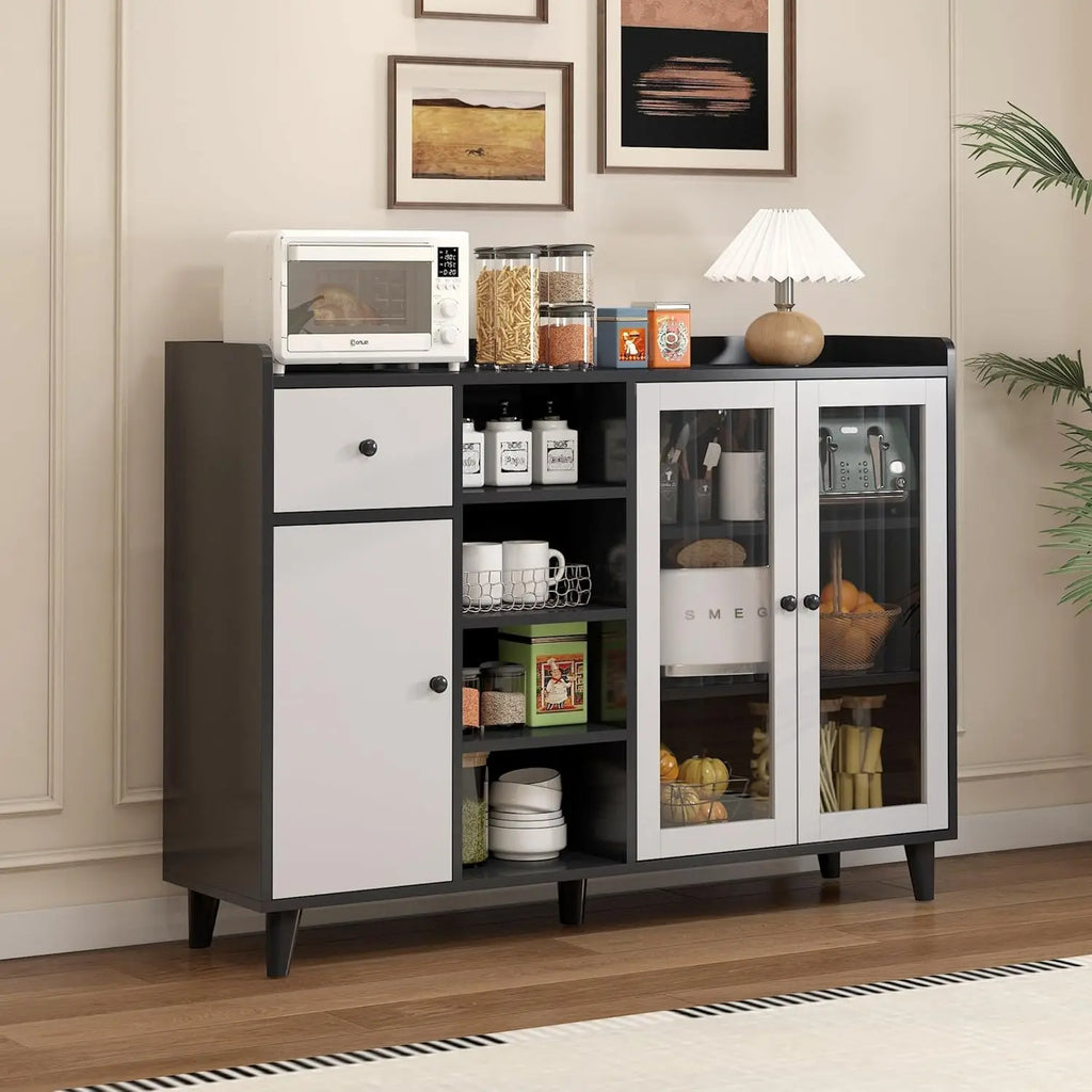 Kitchen Storage Cabinet Buffet Cabinet Coffee Corner Bar Cabinet with Door Functional Cabinet for Kitchen, Dining, Living Room(Z