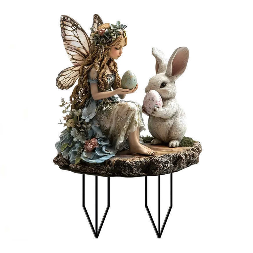 Easter Acrylic Garden Stake Decoration Multi-Function Yard Ornaments Waterproof Courtyard Statue for Outdoor Decoration