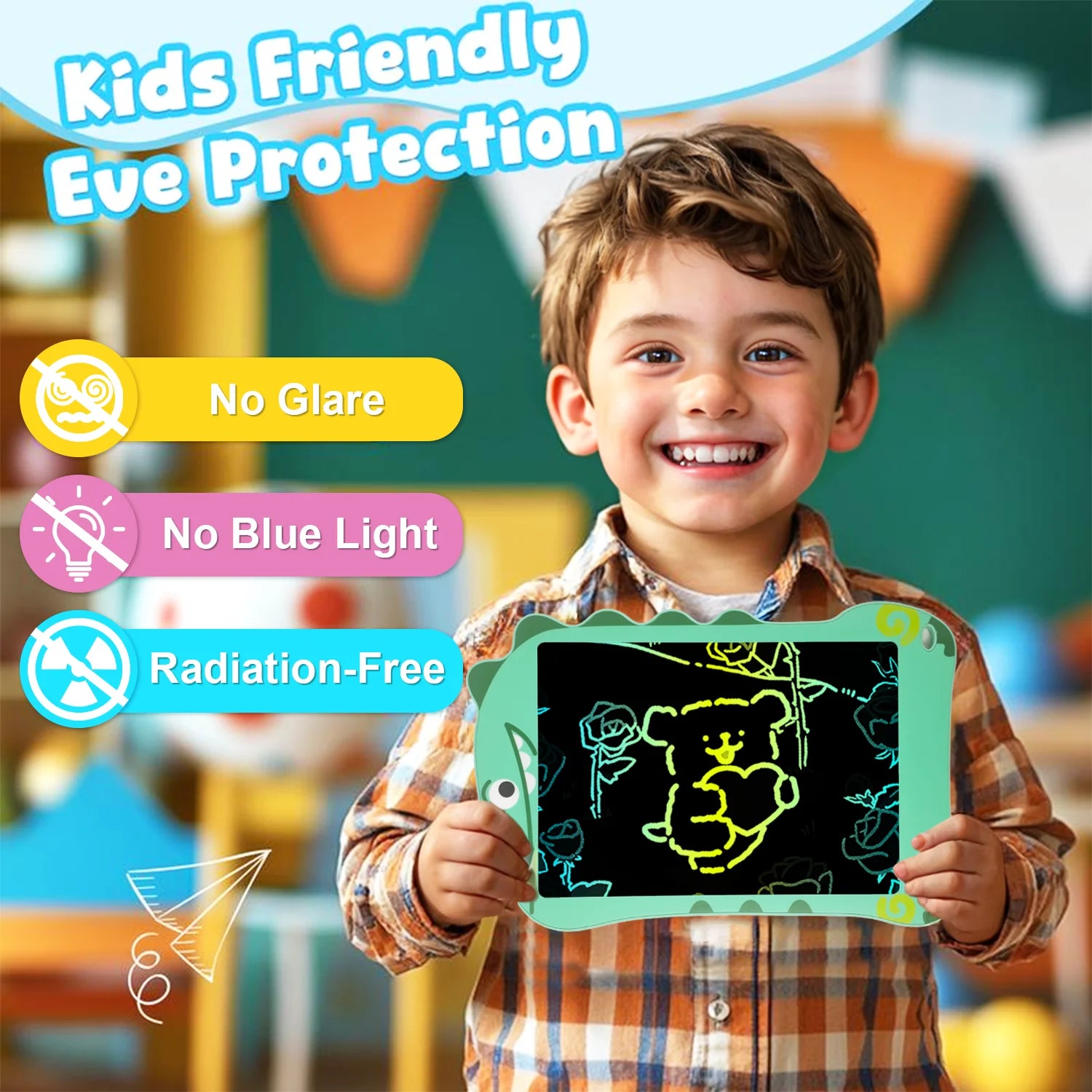 LCD Writing Tablet for Kids, 8.5 Inch Colorful Doodle Board Drawing Tablet, Educational Learning Toys Birthday Gifts for