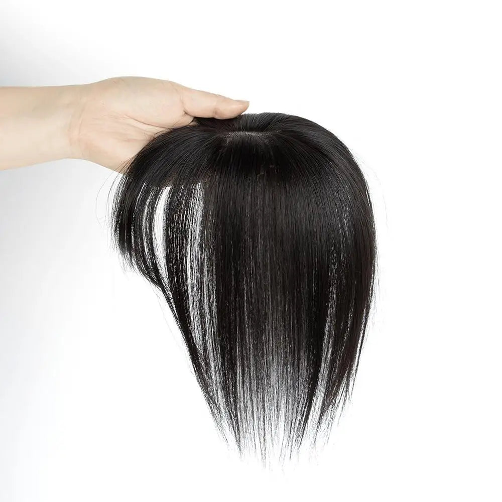 Real Human Hair Toppers for Women Daily 360° Bangs 3D Hair Pieces with Thinning Hair Bangs20, 25, 30, 35cm