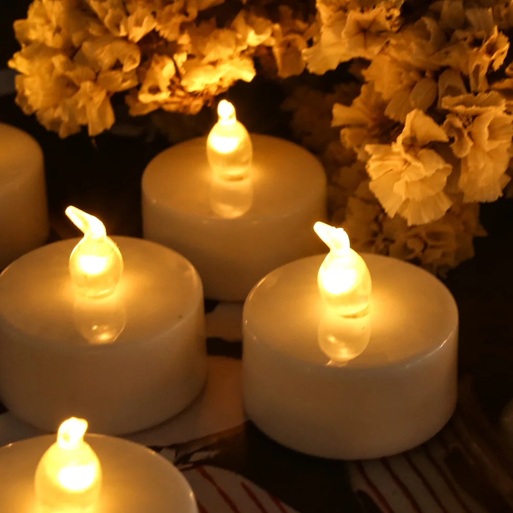 Flameless Tea Light Candles Battery Operated Votive LED Tealights with Paper Lampshade for Wedding Valentine Halloween Christmas