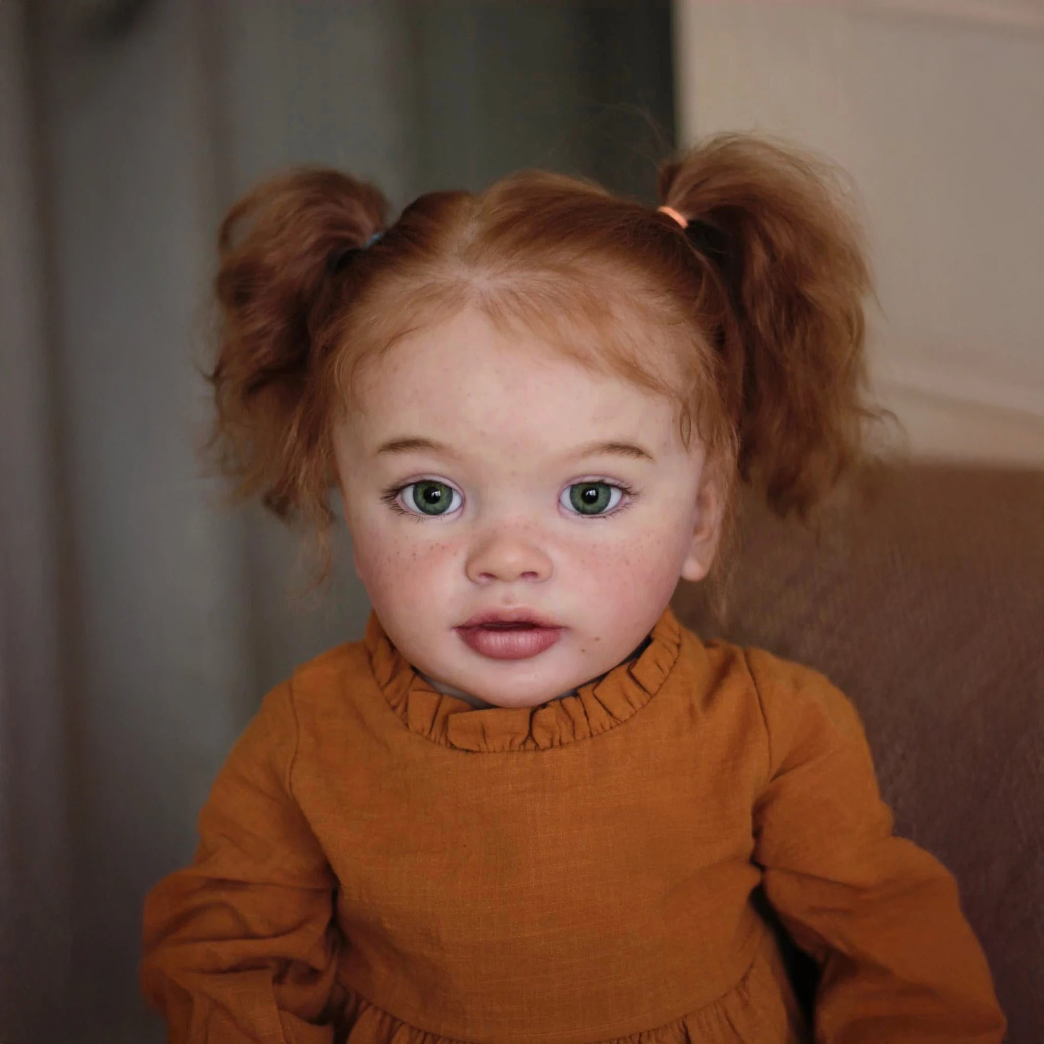 26inches Pippa Toddler Girl Doll with Cute Freckles On Face Toddler Huge Baby Size Dark Skin Lifelike Soft Touch