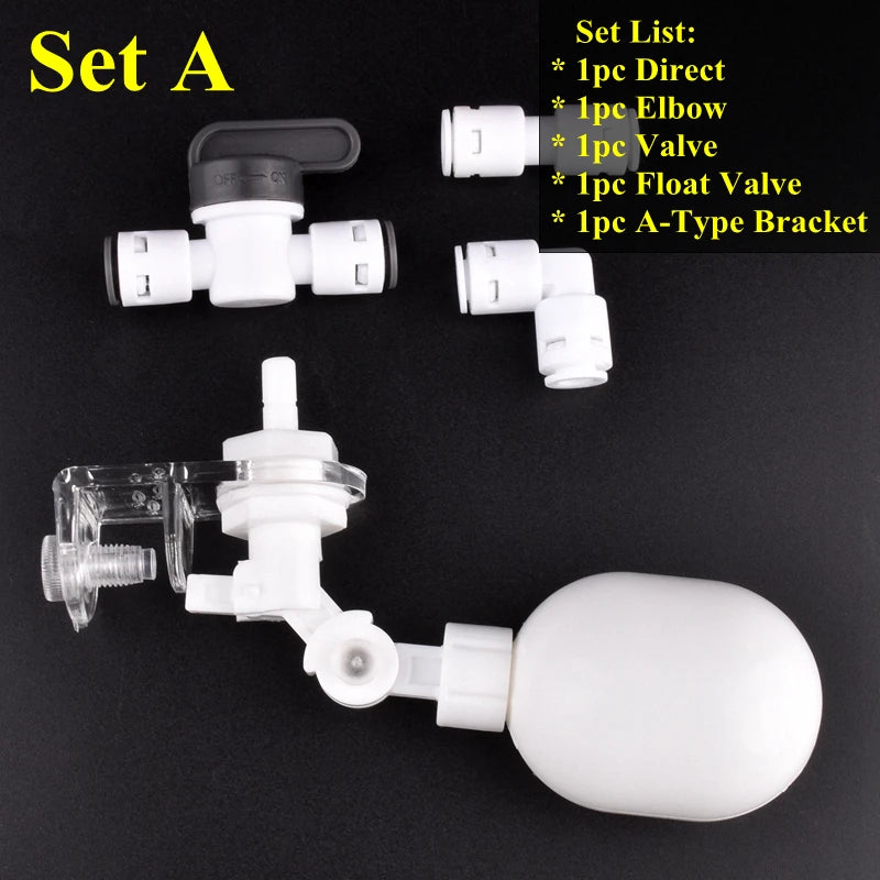 1/4" 6.35mm Water Dispenser Ball Float Valve Aquarium Tank Automatic Water Refill Ball Cock Adapter Adjustable Height Floatvalve