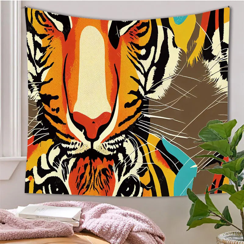 Animal Leopard Waterfall Tapestry Wall Art Floral  Wall Hanging Home House  Bedroom Decor For 2023 Tapiz Y2k Arazzi