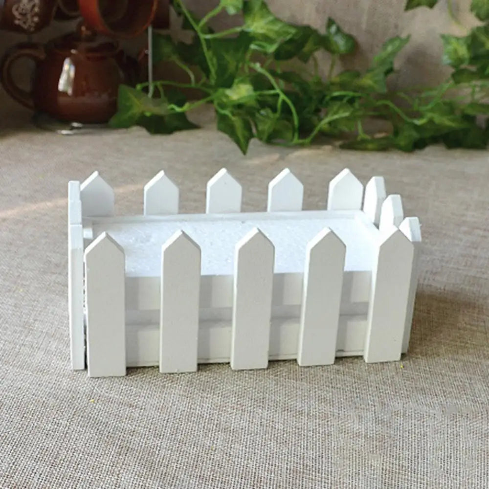 Wooden Flower Pot Fence Plant Basket Container Planter Home Garden Wedding Decor Mini Plant Pots With Bamboo White Wooden Fence