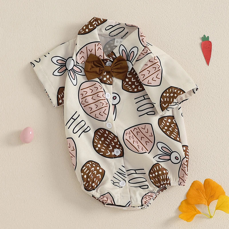 Baby EasterFloral Print Sleeveless Bowtie