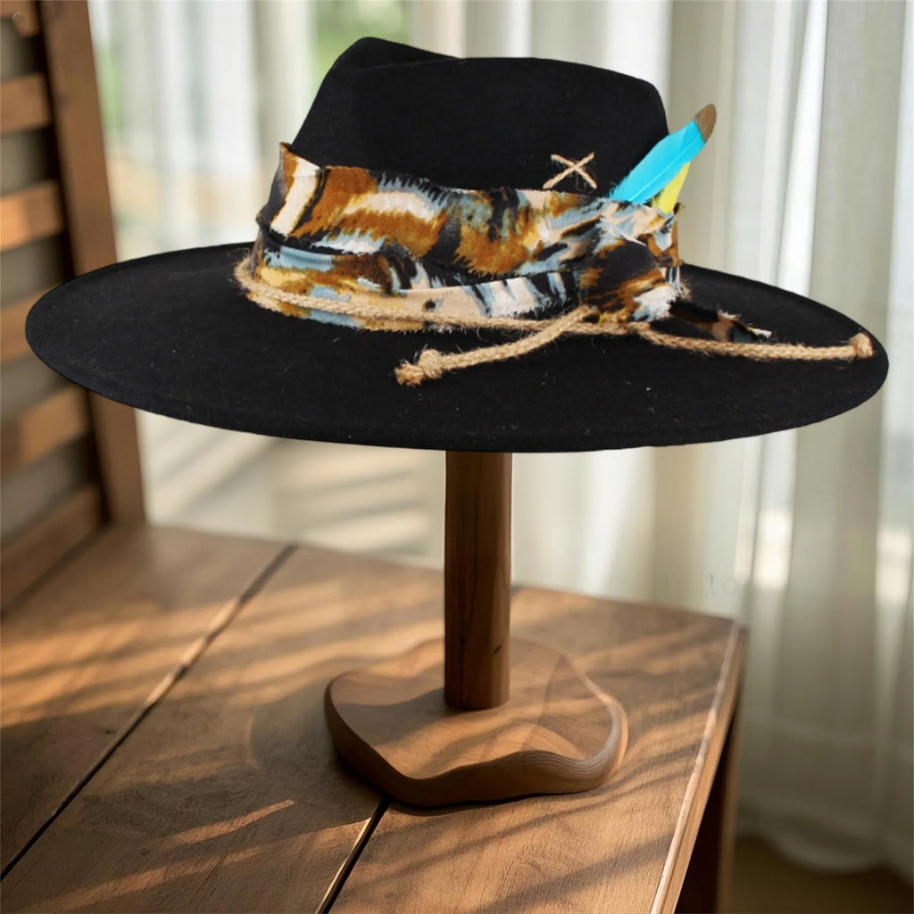Classic Wool Fedora Hats for Women and Men Retro Wide Brim Trilby Hat with Vintage Feather Detail