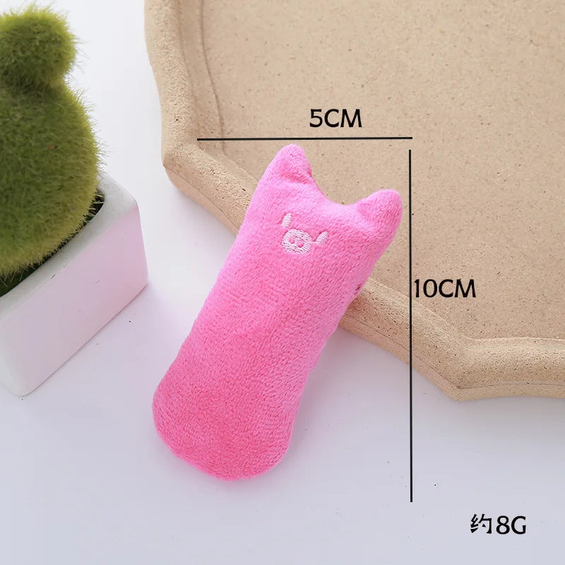 Pet Thumb Expressions Interactive Plush Cat Toy, Paper Chewing Teeth Grinding Anti Bite Toy, Contains Catgrass and Catnip