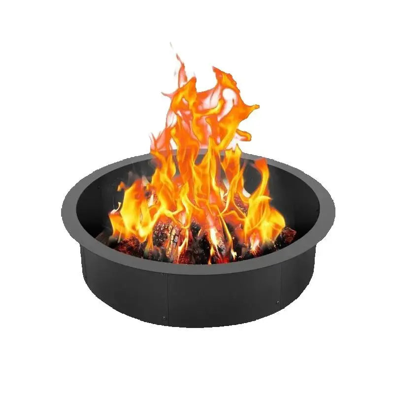 SucceBuy Fire Pit Ring Thick Fire Pit Insert Heavy Duty Carbon Steel Liner DIY Campfire Ring above or In-Ground for Outdoor
