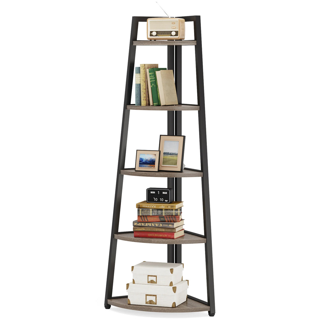 Tribesigns Bookcase Corner Book Shelf Rack Wood Bookshelf Storage Shelves