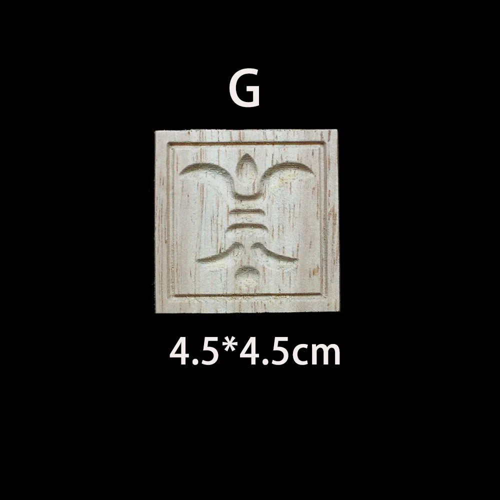 Unique Natural Floral Wood Carved Onlays and Appliques Wood Figurines for Decor Home Decoration Accessories wood furniture decal