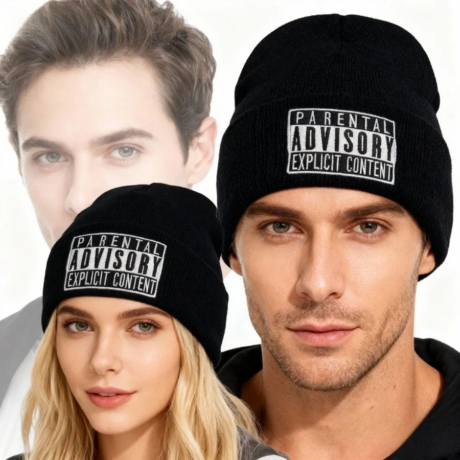 kumim Men's, Women's, Couple's, Letter Embroidered Autumn And Winter Warm Knitted Hat, Pullover Knitted Yarn Hat, Gift Giving