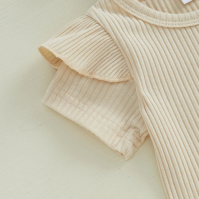 Toddler Girls 3-Piece Spring Outfits Short Sleeve Bodysuit Floral Skirt Headband Set Infant Clothes for Easter Party