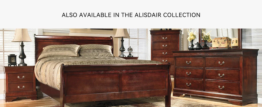 Signature Design by Ashley Alisdair Traditional 2 Drawer Dark Brown Nightstand 23.75 Tall Ideal for Bedside Storage
