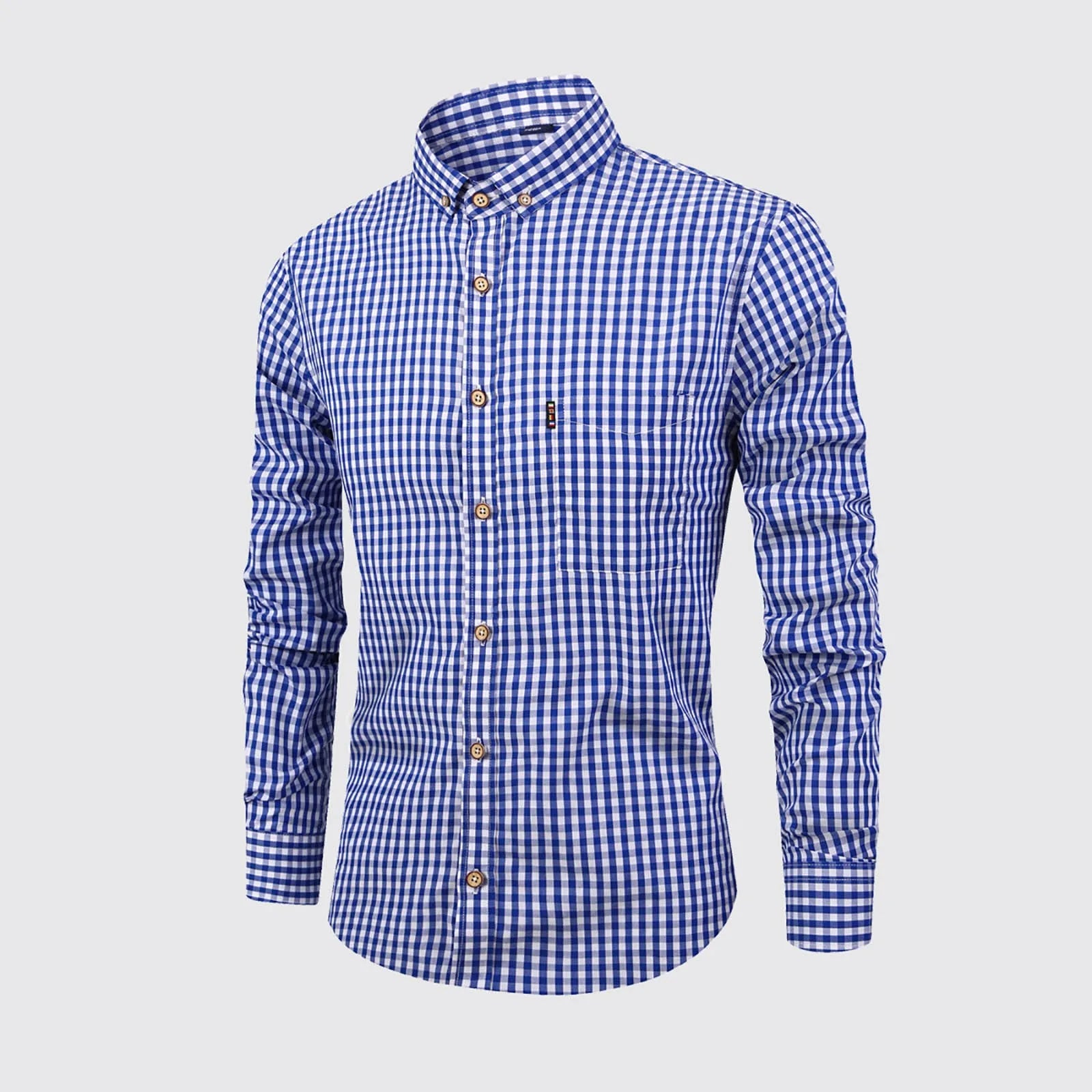Men'S Single Breasted Checkered Shirt Men Shirts Fall And Winter Men Shirts Breathable Cotton Long Sleeved Camisa Masculina