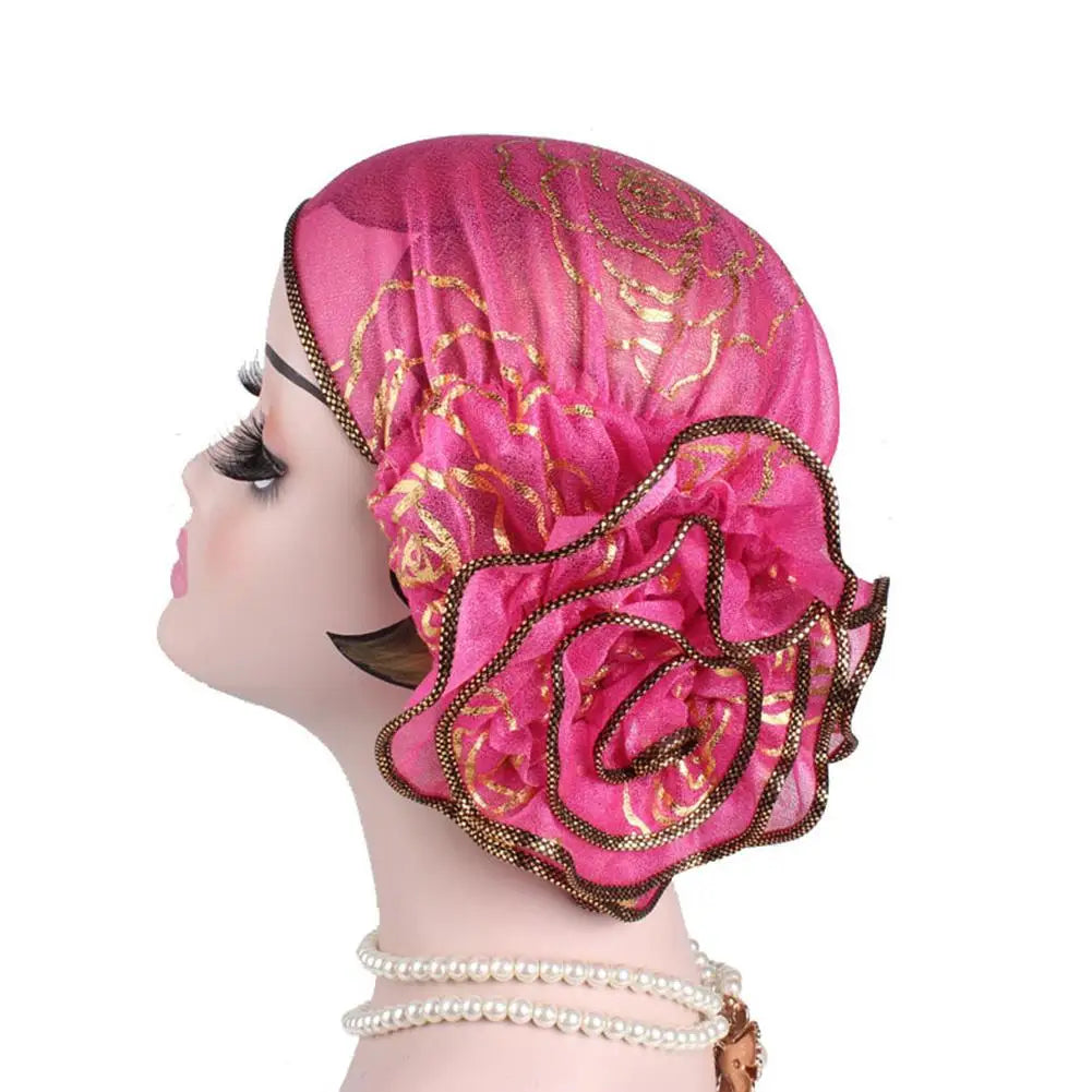 Stylish Hair Loss Scarf Hat Headwear Women Hat Fashion Print Breathable Mesh Headwrap  Super Soft