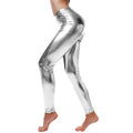 New In Leggings For Women Tummy Control Faux Leather Leggings Wet Look Metallic Waist Legging Pants Trousers Sports Leggings
